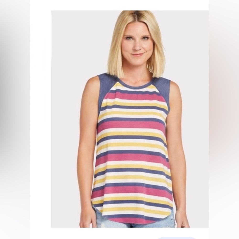 💙 Peyton Jensen Multi Stripe Tank